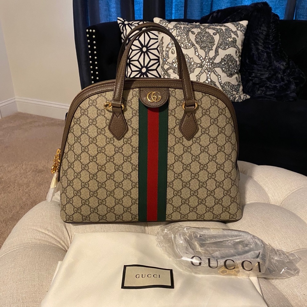✨SOLD!✨NEW✨GUCCI✨GG GUCCISSIMA SUPREME& LEATHER DOME BAG - Picture 3 of 15